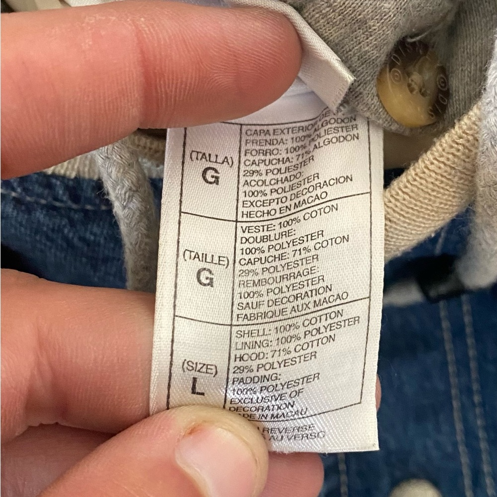 Vintage 2000s Eeyore True Blue Disney Cartoon Denim Hooded Jacket - Picture 16 of 16